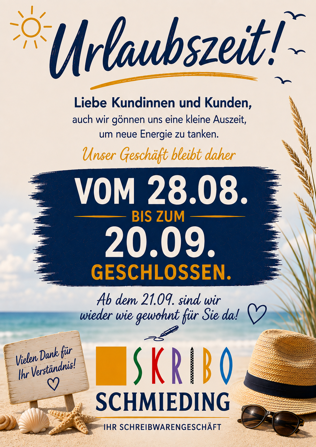 Sommerurlaub 28.8 bis 20.09.